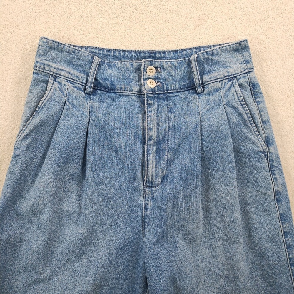 Madewell Pleated Wide-Leg Jeans Women's Size 2 Kinnon Wash Baggy Ankle Crop EUC - Picture 2 of 16